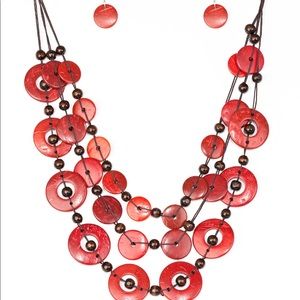 NWT Paparazzi wooden necklace & earrings set